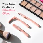 Dermaplaning Tool - Foldable Facial Razor for Women and Men, (3ct) | Womens Facial Peach Fuzz Remover & Eyebrow Trimmer, Dermaplaning Razor, Face Razors for Women, 3 pc (Pink) - Image 6