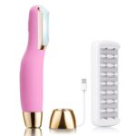 Sonic Dermaplaning Tool - Electric Facial Hair Remover for Women & Eyebrow Trimmer, Exfoliating Face Razor with 8 Replacement Blades (3 Months Supply) for Peach Fuzz & Dead Skin (Pink)