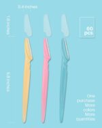 Dermaplane Razor, 60 Pcs Face Razors for Women and Men, Multipurpose Eyebrow Razor, Dermaplaning Tool for Face by MoHern， Multi-Color - Image 2