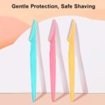 3 Pcs Eyebrow Razor for Women and Men, Facial Hair Remover, Dermaplaning Tool for Face, Precision Eyebrow Shaper, Multipurpose Exfoliating Trimmer with Safety Cover - Image 5