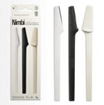 Nimbi Dermaplane Razor | Precision Eyebrow Shaper, Facial Hair Removal for Women & Exfoliation | Professional Dermaplaning Tool for Face | Plastic-Free - 3 Count