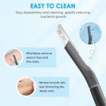 Dermaplane Razor for Women face, Dermaplaning Tool for Face, Facial Razors for Women & Men with 10 Replaceable Blades, Black - Image 2