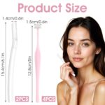 6pcs Eyebrow Razors for Women, Multipurpose Trimmers Set Precision Facial T Shape Shaver Hair Removal Tools Portable Face Exfoliating Dermaplaning Kit with Protective Cover Peach Fuzz - Image 6