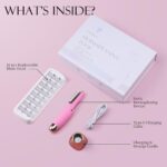 Sonic Dermaplaning Tool - Electric Facial Hair Remover for Women & Eyebrow Trimmer, Exfoliating Face Razor with 8 Replacement Blades (3 Months Supply) for Peach Fuzz & Dead Skin (Pink) - Image 5