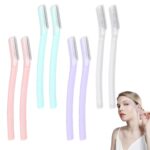 8pcs Dermaplane Razor for Women Face, Eyebrow Razors with Protective Cover, Dermaplane Razor Professional for Women Peach Fuzz Sideburns On-the-Go Grooming Exfoliating