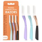 Reusable Dermaplaning Tool with Metal Handle, Dermaplane Razor, Face Razors for Women, Peach Fuzz Remover, Gently Facial Exfoliating Razor, Skin Care Tool for Smoother Skin, 3 Pack