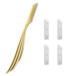 Dermaplane Razor W/ 4pcs Refill Blades, Japanese Blades Precision Face Razors, Personalized Dermaplaning Shaving Tools for Women, Small Razors for Peach Fuzz, Travel Case included