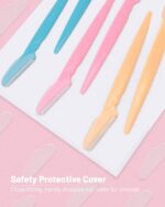 Eyebrow Razor for Women, 12 Pcs Dermaplaning Tool for Face Professional, Face Razor for Women Facial Hair Remover - Image 5