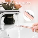 Eyebrow Razor for Women,Face Razors for Women Dermaplaning,Professional Dermaplane Tool with Protective Cap for Peach Fuzz (Rose Gold-10 Blades) - Image 3