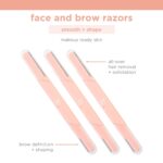 Real Techniques Face and Brow Razors, Dual Ended, Exfoliating Dermaplaning, Women's Face Razor, Multipurpose Facial Razors, Precision Trimming for Peach Fuzz, Dermablading, Multiuse, 3 Piece Set - Image 3