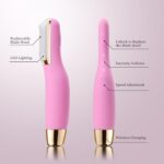 Sonic Dermaplaning Tool - Electric Facial Hair Remover for Women & Eyebrow Trimmer, Exfoliating Face Razor with 8 Replacement Blades (3 Months Supply) for Peach Fuzz & Dead Skin (Pink) - Image 4