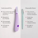 Michael Todd Beauty Sonicsmooth Pro+ Dermaplane Razor for Women Face + Eyebrow Trimmer Dermaplaning System w/LED Light Peach Fuzz Remover -16 Dermaplaning Blades & 2 Microsmooth Exfoliation Tips - Image 9