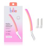 Billie - Dermaplane Starter Kit - Reusable Handle + 3 Refill Blades - Remove Facial Hair + Perfectly Shape Brows - Dermatologist-Approved - Malibu