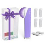 PELCAS Electric Dermaplaning Tool for Women Face with LED Light 3 Speeds Mini Dermaplaning Razor with 6 Blades, 2 in 1 Facial Peach Fuzz Hair & Exfoliation Removal System At Home BV18-712 Light Purple