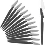 Eyebrow Razor for Women, 12 Pcs Dermaplaning Tool for Face Professional, Face Razor for Women Facial Hair Remover Black