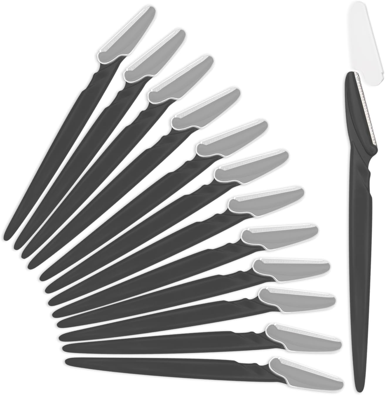 61zwQjSIbZL._AC_SL1400_.jpg Eyebrow Razor for Women, 12 Pcs Dermaplaning Tool for Face Professional, Face Razor for Women Facial Hair Remover Black - Image 1