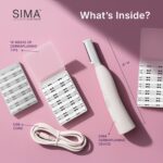 SPA SCIENCES - SIMA Patented Dermaplane Razor for Women Face – Painless 2-in-1 Facial Exfoliation & Peach Fuzz Hair Removal – Anti-Aging – 3 Speeds – Rechargeable – 19 Weeks Treatment - Image 5