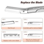 Dermaplaning Tool for Face, Eyebrow Razor, Eyebrow Shaping, Eyebrow Hair Trimmer and Shaver with Protective Cover, Facial Hair Remover for Women, Hair Removal and Exfoliation (Silver) - Image 5