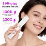 Dermaplane Razor for Women Face, Painless Sonic Dermaplane Tool with 10 Upgraded Micro Mesh Dermaplaning Blades, Women’s Facial Exfoliation & Peach Fuzz Hair Removal System (Off-White) - Image 6