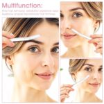 6pcs Eyebrow Razors for Women, Multipurpose Trimmers Set Precision Facial T Shape Shaver Hair Removal Tools Portable Face Exfoliating Dermaplaning Kit with Protective Cover Peach Fuzz - Image 3