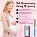 Facial Razor Hair Removal - Dermaplaning Tool Peach Fuzz Remover Trimmer Women Remove Fine Hair Blue Eyebrow Razors Dermaplane Face Shavers Exfoliating Sensitive Skin Travel Essential - Image 4