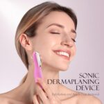 Sonic Dermaplaning Tool - Electric Facial Hair Remover for Women & Eyebrow Trimmer, Exfoliating Face Razor with 8 Replacement Blades (3 Months Supply) for Peach Fuzz & Dead Skin (Pink) - Image 2