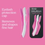 Wilkinson Sword - Intuition Eyebrow Shaper | Facial Hair Remover and Trimmer | Exfoliating Dermaplaning Tool | 3 x Disposable Razors - Image 2