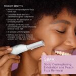 SPA SCIENCES - SIMA Patented Dermaplane Razor for Women Face – Painless 2-in-1 Facial Exfoliation & Peach Fuzz Hair Removal – Anti-Aging – 3 Speeds – Rechargeable – 19 Weeks Treatment - Image 3