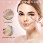 Eyebrow Razor for Women,Face Razors for Women Dermaplaning,Professional Dermaplane Tool with Protective Cap for Peach Fuzz (Rose Gold-10 Blades) - Image 5