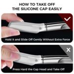 ZOMCHI Eyebrow Razor and Face Razor for Women and Men, Reusable Metal Handle with 11 Refill Blades, Dermaplane Razor with Protective Silicone Cap, Eyebrow Hair Trimmer - Polished Silver - Image 8