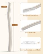 Dermaplane Razor for Face Professional, Facial Razors for Women&Men Face with 20 Blade Refills, Eyebrow Razor for Women and Men - Image 4