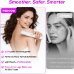 Dermaplane Razor for Women Face, Painless Sonic Dermaplane Tool with 10 Upgraded Micro Mesh Dermaplaning Blades, Women’s Facial Exfoliation & Peach Fuzz Hair Removal System (Off-White) - Image 5