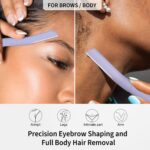 Dermaplane Razor, Face Razors for Women, Dermaplaning Tool with Microblades for Face, Gentle Facial Exfoliation, Peach Fuzz Removal and Eyebrow Shaping, Skin Care Tool for Smoother Skin, Lilac - Image 4