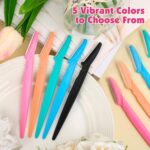 100 Pcs Eyebrow and Face Razors for Women and Men, Multi-Color Facial Shavers with Protective Covers, Safe for Beginners - Image 3