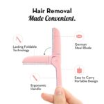 Plush Face and Eyebrow Razor for Women | For Painless and Instant Facial Hair Removal | Foldable & Reusable Pack of 3 | For Upperlips, Forehead, Sideburns Eyebrows etc with Stainless Steel Blade - Image 2