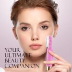 Sonic Dermaplaning Tool - Electric Facial Hair Remover for Women & Eyebrow Trimmer, Exfoliating Face Razor with 8 Replacement Blades (3 Months Supply) for Peach Fuzz & Dead Skin (Pink) - Image 6