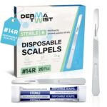 DermaTwist Dermaplane Razor for Women Face – 20-Pack Sterile Disposable Dermaplane Scalpels Facial Razors for Women Face Dermaplaning Professional Face Shaver (14R)