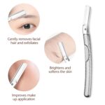 Dermaplaning Tool for Face, Eyebrow Razor, Eyebrow Shaping, Eyebrow Hair Trimmer and Shaver with Protective Cover, Facial Hair Remover for Women, Hair Removal and Exfoliation (Silver) - Image 3