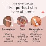 Finishing Touch Flawless Dermaplane Glo Sonic Lighted Facial Exfoliator, Electric Vibrating Dermaplane Razor for Dermaplaning, Facial Hair Removal, 6 Replacement Heads - Image 10