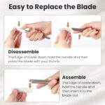 Dermaplaning Tool for Face Exfoliation, with 20 Replaceable Blades, Facial Shaver/Eyebrow Razor, Peach Fuzz Removal Eyebrow Shaper for Women, Easy to Use Dermaplaner Help Exfoliate and Smooth Skin - Image 6