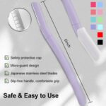 Dermaplane Razor, Face Razors for Women, Dermaplaning Tool with Microblades for Face, Gentle Facial Exfoliation, Peach Fuzz Removal and Eyebrow Shaping, Skin Care Tool for Smoother Skin, Lilac - Image 5