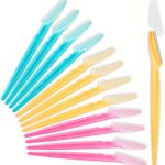 12 Pcs Eyebrow Razor Multipurpose Exfoliating Dermaplaning Tool for Face, Facial and Eyebrow Shaper with Protective Cover for Women Men Use
