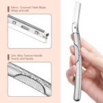 Dermaplaning Tool for Face, Eyebrow Razor, Eyebrow Shaping, Eyebrow Hair Trimmer and Shaver with Protective Cover, Facial Hair Remover for Women, Hair Removal and Exfoliation (Silver) - Image 4