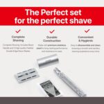 Feather - All Stainless Steel Double Edge Safety Razor AS-D2 - Luxurious Single Blade Razor for Men with Heavy Weight Handle - Built for Closer Shave - Includes 5 Hi-Stainless Blades - Made in Japan - Image 3