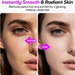 Dermaplane Razor for Women Face, Painless Sonic Dermaplane Tool with 10 Upgraded Micro Mesh Dermaplaning Blades, Women’s Facial Exfoliation & Peach Fuzz Hair Removal System (Off-White) - Image 3