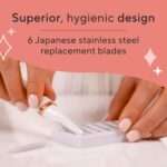 Finishing Touch Flawless Dermaplane Glo Sonic Lighted Facial Exfoliator, Electric Vibrating Dermaplane Razor for Dermaplaning, Facial Hair Removal, 6 Replacement Heads - Image 7