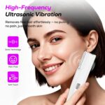 Dermaplane Razor for Women Face, Painless Sonic Dermaplane Tool with 10 Upgraded Micro Mesh Dermaplaning Blades, Women’s Facial Exfoliation & Peach Fuzz Hair Removal System (Off-White) - Image 2