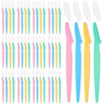 72 Pcs Eyebrow Razor and Face Razor for Women and Men, Safe and Beginner-Friendly Dermaplaning Tool with Protective Cover