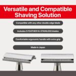 Feather - All Stainless Steel Double Edge Safety Razor AS-D2 - Luxurious Single Blade Razor for Men with Heavy Weight Handle - Built for Closer Shave - Includes 5 Hi-Stainless Blades - Made in Japan - Image 5