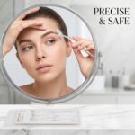 Face Razors for Women 3 Pack Precision Eyebrow Trimmer, Stainless Steel Micro Blade Eyebrow Shaver Tinkle Razors for Facial Dermaplaning, for Womens Face Shavers Mini Shaver Beauty Tools - Image 5